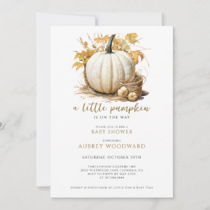 Invitation Petit Citrouille En Route Baby shower Automne