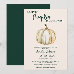 Invitation Petit Citrouille en route pour le Baby shower d'au