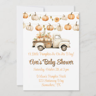 Invitation Petit Citrouille En Voiture Baby shower