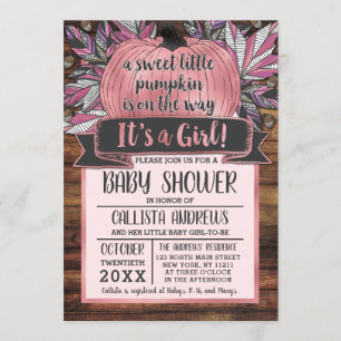 Invitation Petit Citrouille Feuilles de automne Baby shower e