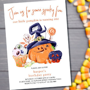 Invitation Petit Citrouille Halloween fête Nourriture 1er ann
