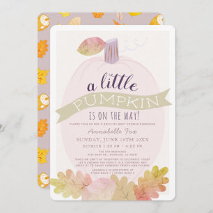Invitation Petit Citrouille Lavender Pink Drive-by Baby showe