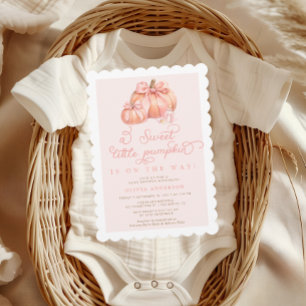 Invitation Petit Citrouille mignon Baby shower Bow rose