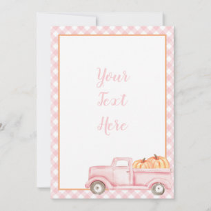 Invitation Petit Citrouille Pastel camion rose premier annive