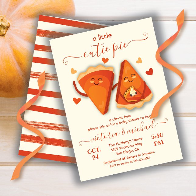 Invitation Petit Citrouille Pie Baby shower d'automne (Créateur téléchargé)