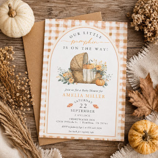 Invitation Petit Citrouille Rustique sur le Chemin Fête Préna