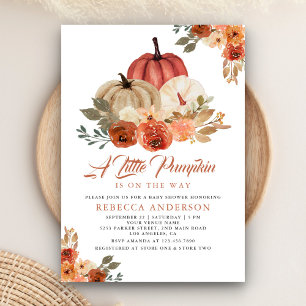 Invitation Petit Citrouille Rustique Terre Cuite Baby Shower