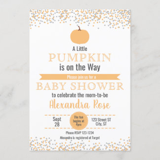 Invitation Petit Citrouille sur le chemin Baby shower