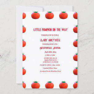Invitation Petit Citrouille Sur Le Chemin Baby shower Automne