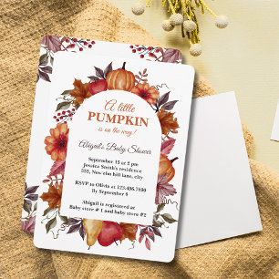 Invitation Petit Citrouille Sur Le Chemin baby shower D'Autom
