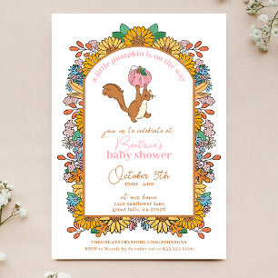 Invitation Petit Citrouille sur le chemin Baby shower fille