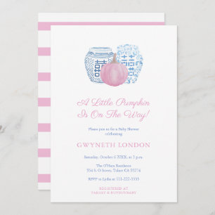 Invitation Petit Citrouille Sur Le Chemin Baby shower Fille R