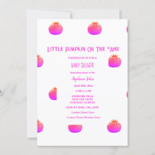 Invitation Petit Citrouille Sur Le Chemin Baby shower Fille R