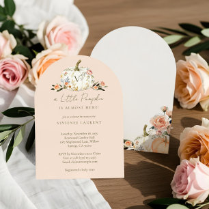 Invitation Petit Citrouille sur le chemin Baby shower floral