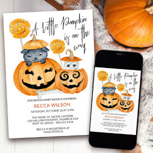 Invitation Petit Citrouille sur le chemin Baby shower Hallowe