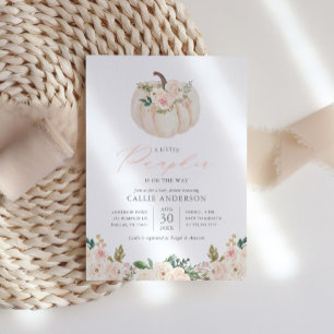 Invitation Petit Citrouille sur le chemin Floral Girl Baby sh