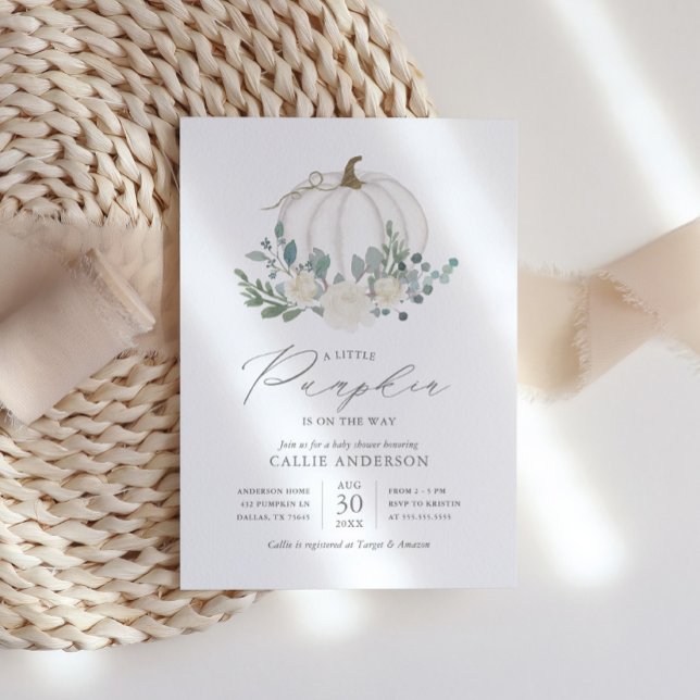 Invitation Petit Citrouille sur le chemin Floral Girl Baby sh (Créateur téléchargé)