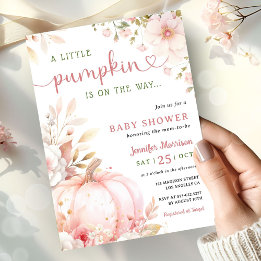 Invitation Petit Citrouille sur le chemin Girl Fall Baby show