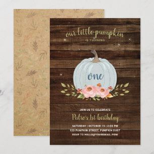 Invitation Petit Citrouille Un 1er anniversaire fête garçon R