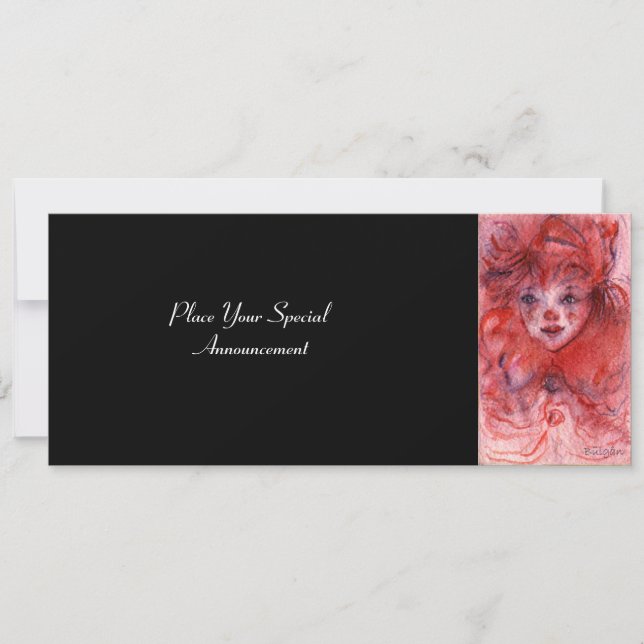 Invitation PETIT CLOWN ROUGE,Invitation d'anniversaire Rose N (Devant)