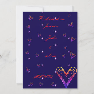 Invitation petit coeur coloré mignon