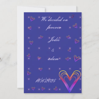 Invitation petit coeur coloré mignon