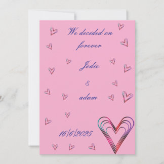 Invitation petit coeur coloré mignon