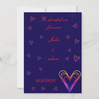 Invitation petit coeur coloré mignon