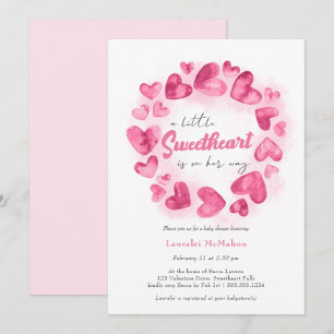 Invitation Petit coeur rose pour la Saint-Valentin Fille Baby