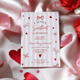 Invitation Petit Cœur Rouge Fête de Naissance Saint-Valentin