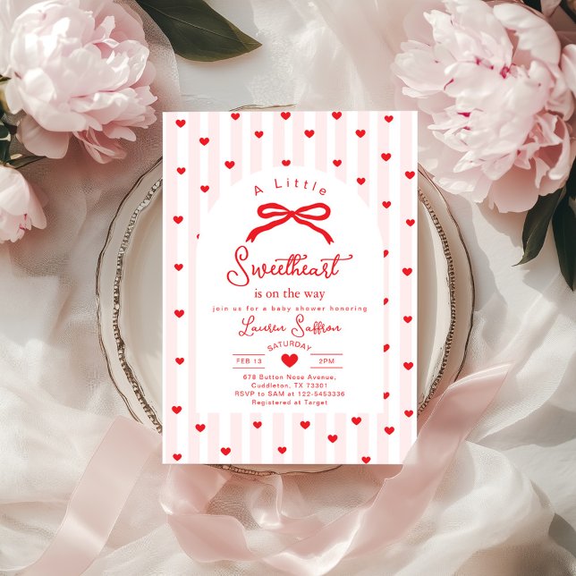 Invitation Petit coeur tendre valentin bébé shower (Créateur téléchargé)
