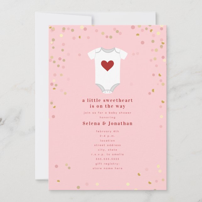 Invitation Petit Costume Soeur Saint Valentin Baby shower I (Devant)