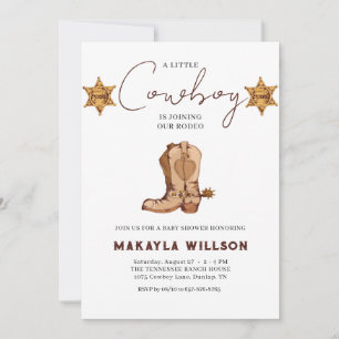 Invitation Petit Cowboy Western thème Rodeo Baby shower