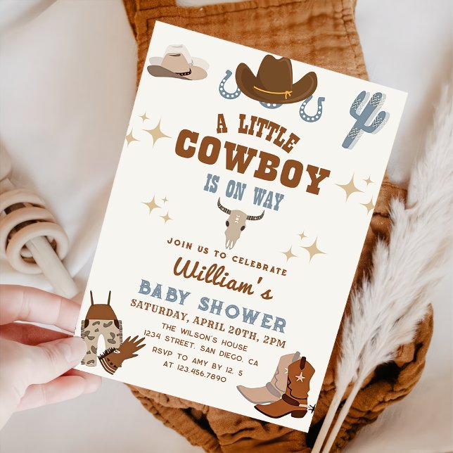 Invitation Petit Cowboy Wild West Rodeo Boy Baby shower (Créateur téléchargé)