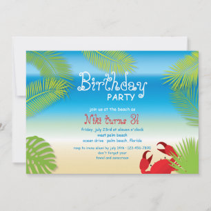 Invitation Petit Crabe Rouge