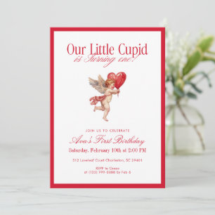 Invitation Petit Cupidon Premier Anniversaire Saint-Valentin