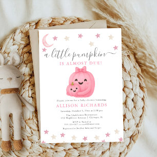 Invitation Petit Cutie Bow Citrouille rose fille Baby shower