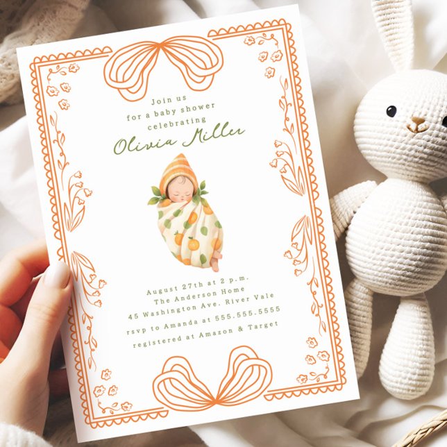 Invitation Petit Cutie Swaddled BabyDouche (Créateur téléchargé)