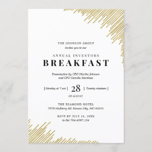 Invitation Petit déjeuner annuel aux investisseurs