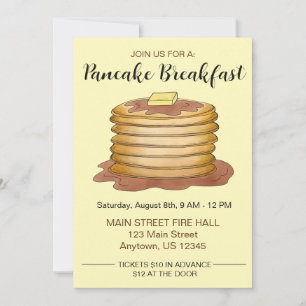 Invitation Petit-déjeuner annuel Charité Événement Flapjacks