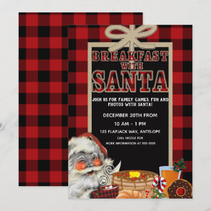 Invitation Petit déjeuner avec le plaid rouge de Buffalo de