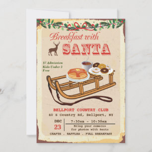 Invitation Petit déjeuner avec Père Noël Christmas Party Invi