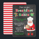 Invitation Petit-Déjeuner Avec Style Père Noël Chalkboard<br><div class="desc">Ce petit-déjeuner festif et amusant avec Père Noël Chalkboard Style Invitation est parfait pour un petit-déjeuner avec l'événement à thème Père Noël! Ce design est composé d'un arrière - plan de style tableau noir, de lettres motifs de Noël lumineuses et d'un adorable Père Noël tenant une pile de crêpes et...</div>