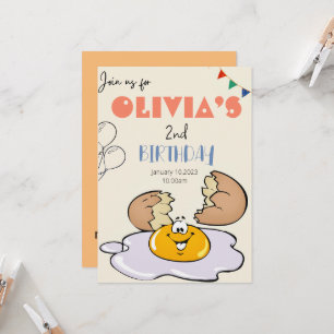 Invitation Petit-déjeuner brunch enfants fête de 2e anniversa