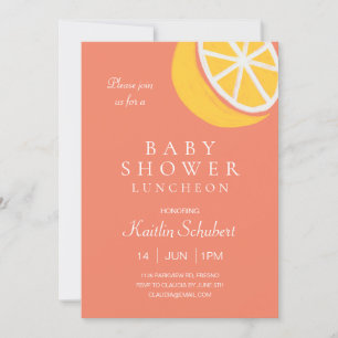 Invitation Petit-déjeuner Citron sur Baby shower de corail