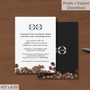 Invitation petit-déjeuner d'affaires avec logo