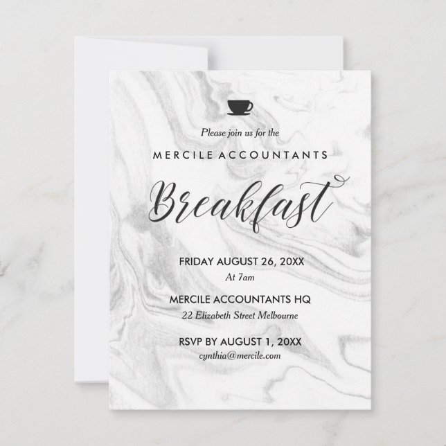 Invitation Petit déjeuner d'affaires de l'entreprise (Devant)