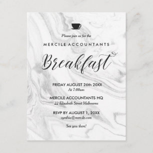 Invitation Petit déjeuner d'affaires moderne en marbre