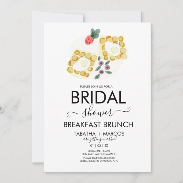 Invitation Petit déjeuner de Brunch aux Oeufs de Mariée Aquar (Devant)