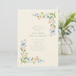 Invitation Petit déjeuner de douche nuptiale florale aquarell